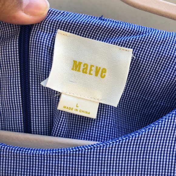 MAEVE ANTHRO Ramona Gingham Ruffle Top Large - Picture 11 of 12